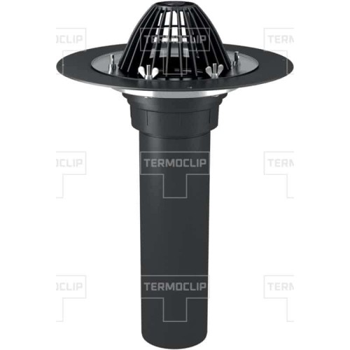 Кровельная воронка Termoclip с листоуловителем и обжимным фланцем без нагревательного эл. ВФ 110x450 мм